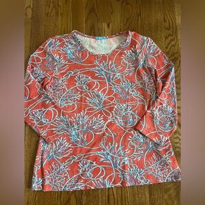 J McLaughlin Coral Nautical 3/4 length sleeve tee